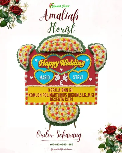 Karangan Papan Bunga Pernikahan di Masale